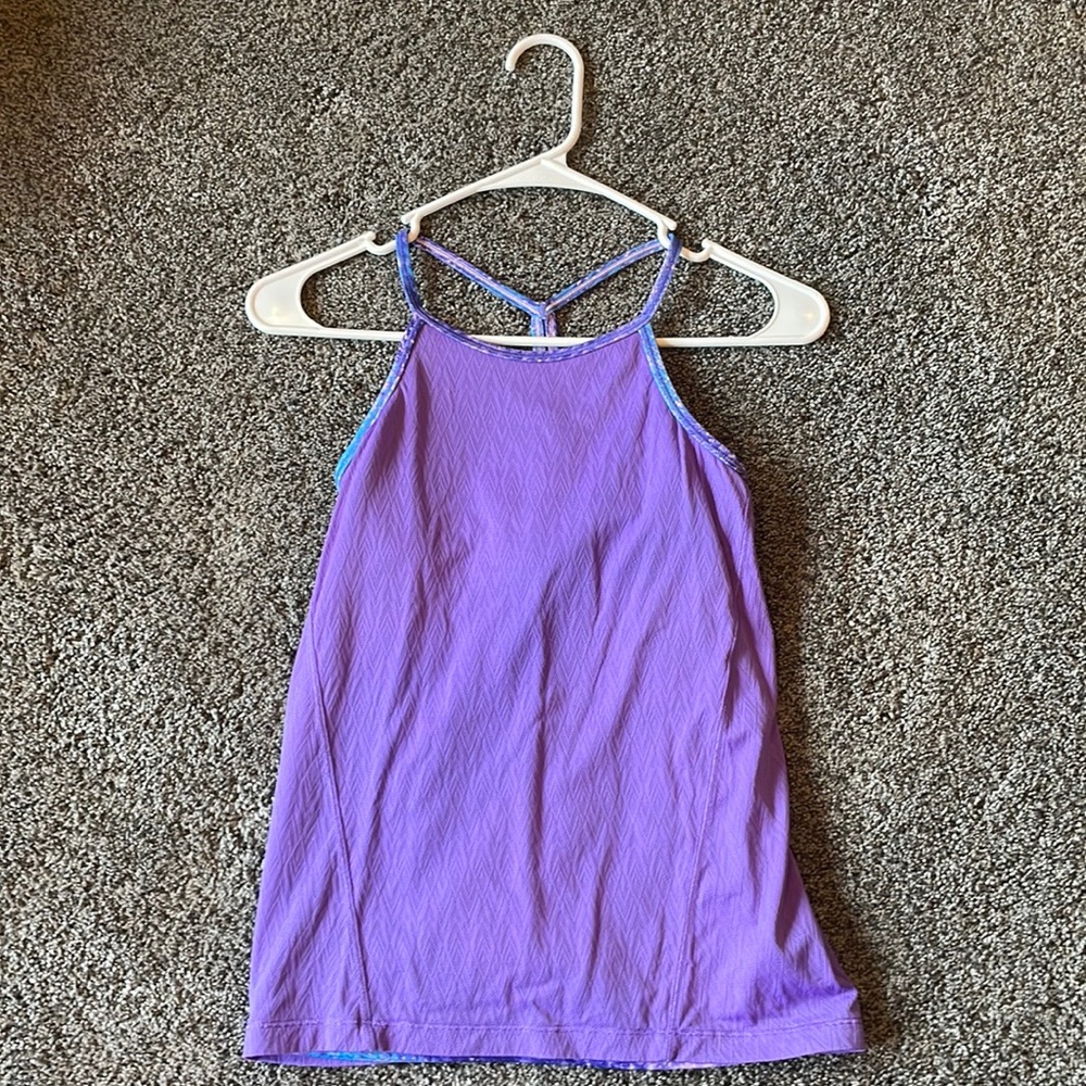Purple Ivivva tank top with built in sports bra.